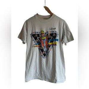 Vintage Columbia Lifestyle Cycling Shirt Large Single Stitch Hanes 1989 Bicycle